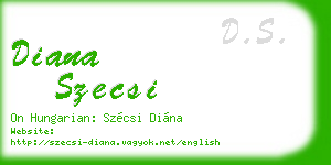 diana szecsi business card
